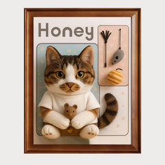 Custom 3D Pet Portrait from Your Photo | Cute Figurine Style Wall Art