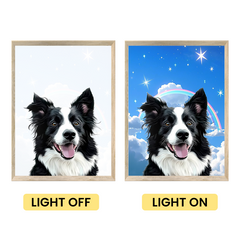 Custom LED Pet Portrait from Your Photo | Personalized Light-Up Pet Art