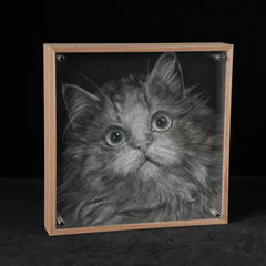 Custom 5-Layer Hand-Carved Acrylic Pet Portrait from Photo