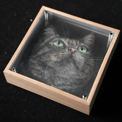 Custom 5-Layer Hand-Carved Acrylic Pet Portrait from Photo