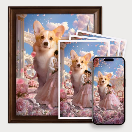 Custom Fantasy Portrait with Your Pet | Giant Guardian Pet Art from Photo