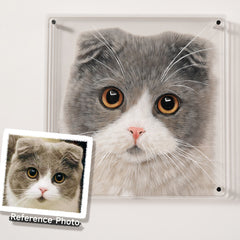 Custom 3D Layered Pet Portrait | Hand-Painted Acrylic Pet Memorial Gift from Photo