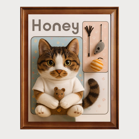 Custom 3D Pet Portrait from Your Photo | Cute Figurine Style Wall Art