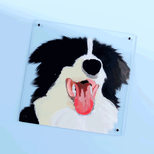 Custom 3D Layered Pet Portrait | Hand-Painted Acrylic Pet Memorial Gift from Photo