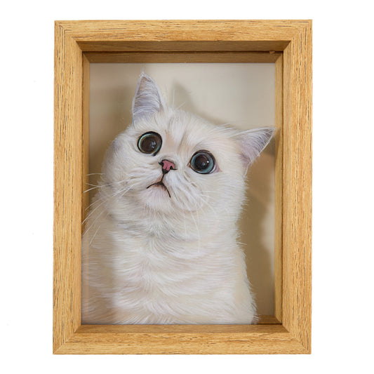 Hand-Painted Glass Pet Portrait from Your Photo | Custom Pet Keepsake