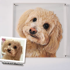 Custom 3D Layered Pet Portrait | Hand-Painted Acrylic Pet Memorial Gift from Photo