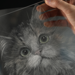 Custom 5-Layer Hand-Carved Acrylic Pet Portrait from Photo