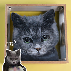 Custom 3D Layered Pet Portrait | Hand-Painted Acrylic Pet Memorial Gift from Photo