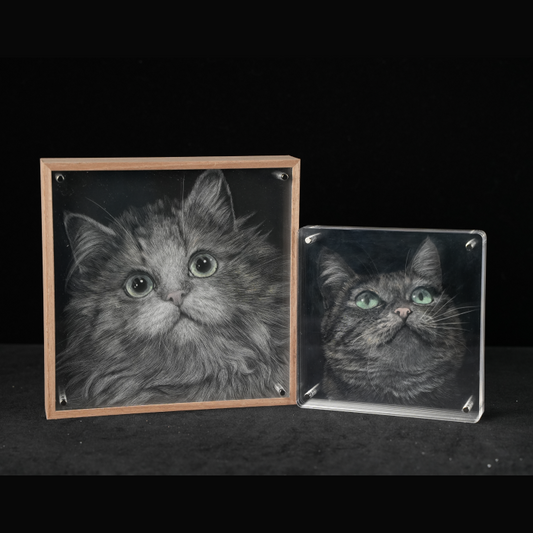 Custom 5-Layer Hand-Carved Acrylic Pet Portrait from Photo