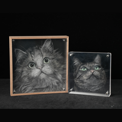 Custom 5-Layer Hand-Carved Acrylic Pet Portrait from Photo