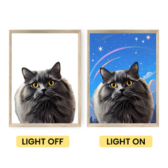 Custom LED Pet Portrait from Your Photo | Personalized Light-Up Pet Art