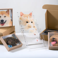 Custom 3D Layered Pet Portrait | Hand-Painted Acrylic Pet Memorial Gift from Photo