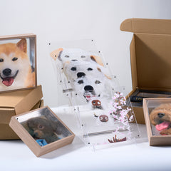 Custom 3D Layered Pet Portrait | Hand-Painted Acrylic Pet Memorial Gift from Photo